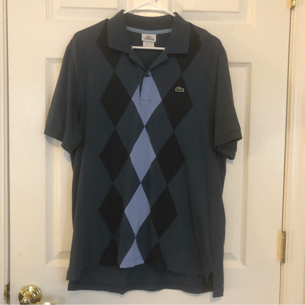Lacoste Men’s Argyle Cotton Short Sleeve Polo Shirt Size 5